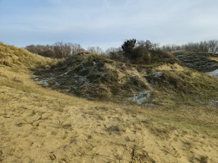 Oostnieuwkerke duinen wandeling in de koude (België)